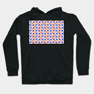 Cobalt and Red Squares Squares Hoodie